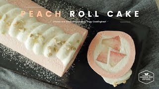 복숭아🍑 롤케이크 만들기 : Peach Roll Cake Recipe - Cooking tree 쿠킹트리*Cooking ASMR