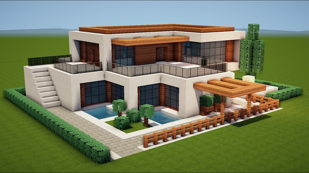 MODERNES HAUS in MINECRAFT bauen TUTORIAL [HAUS 206]