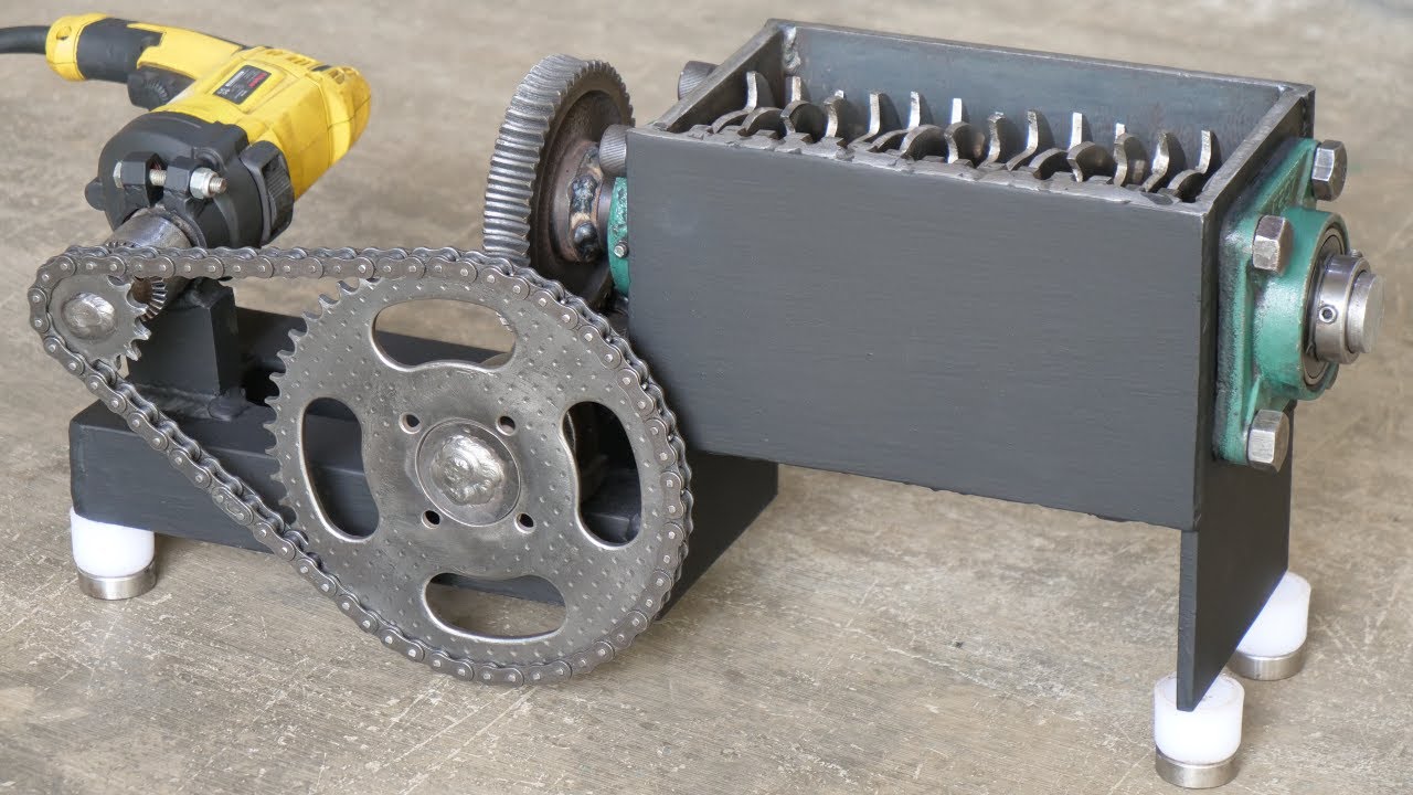 How To Make A Simple Shredder Machine Using Drill Machine | DIY Shredder Machine | Homemade Shredder