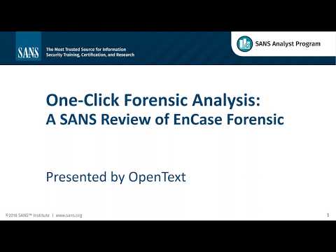One-Click Forensic Analysis: A SANS Review of EnCase Forensic ...