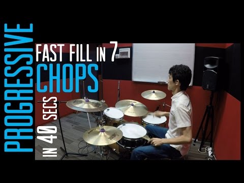 Fast Drum Fill in 7 - Progressive Drumming Chops in 40 secs