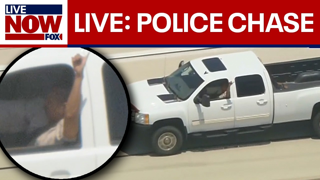 LIVE: Police pursuit of white truck in Los Angeles
