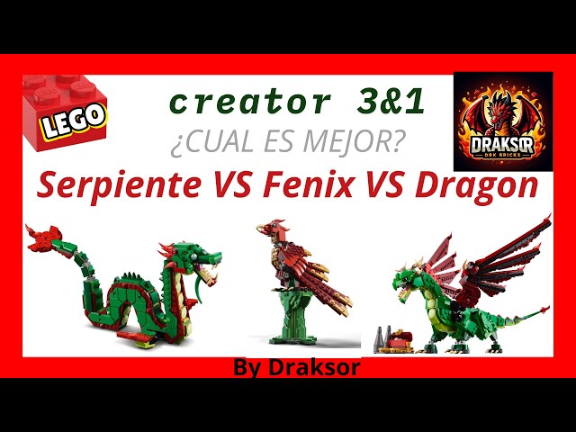 Vídeo relacionado con LEGO Creator 3 en 1 Dragón Medieval Transformable en Ave Fénix o Serpiente Marina, Animales de Juguete, Figuras Articuladas, Regalo de Cumpleaños para Niños y Niñas de 9 Años o Más 31161
