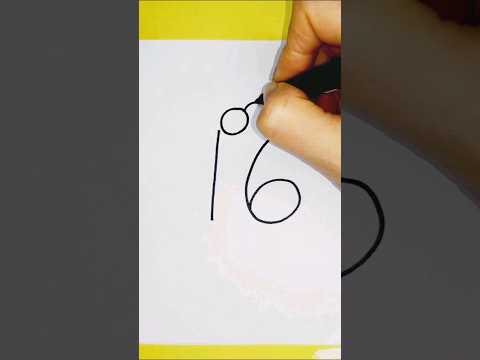 Drawing a Frog using the Number 16 #numbers #drawing