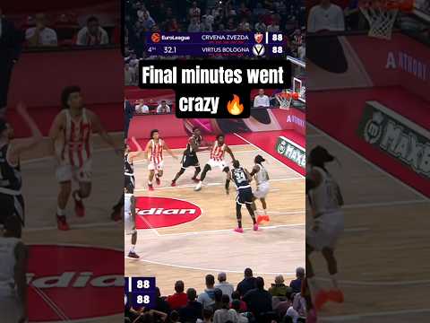 Final minutes went crazy😮‍💨🔥 Crvena zvezda vs Virtus #highlights #crvenazvezda