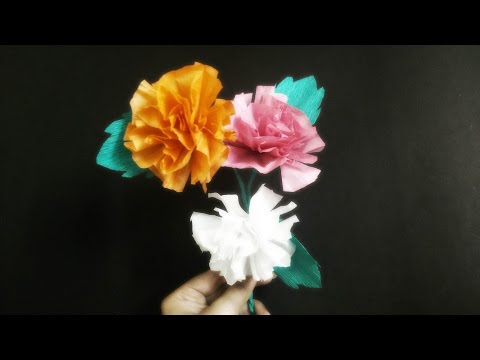 How to make tissue paper flowers (Easiest way)