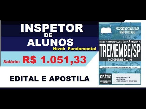 Edital Apostila Processo Seletivo Simplificado Prefeitura Tremembé SP 2019 Inspetor de Aluno