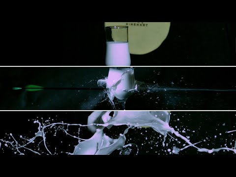 Arrow smashes glass of milk in slow motion 🏹🥛