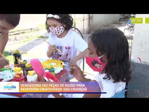 Vendedora faz peças de gesso para despertar criatividade das crianças 01 12 2020