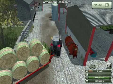 Farming Simulator 2013 carting bales .