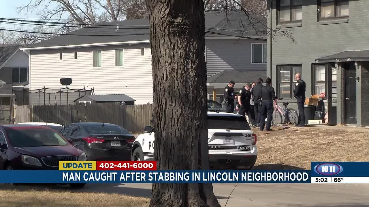 Man in custody after stabbing, manhunt in central Lincoln, police say