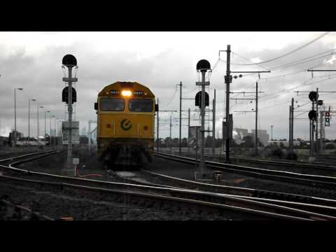 Qube's goods departing Laverton  with 8037 GML 10 and 8030 Victoria Aust
