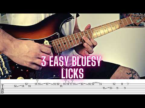 3 EASY GUITAR Blues Licks WITH TABS (John Mayer Style)