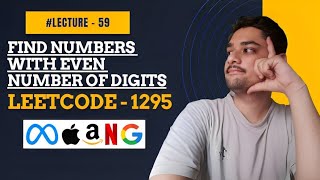 YouTube video 'Find Numbers with Even Number of Digits || Leetcode 1295 || Java DSA Bootcamp || Lecture 59'