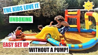 Unboxing & Set Up Bestway Inflatable Kids Water Play Center Lil' Champ Paddling Pool Slide