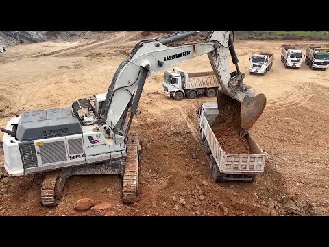Liebherr 984 Excavator Loading Mercedes & MAN Trucks - Sotiriadis/Labrianidis Mining Works
