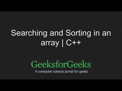 C Programming Language Tutorial | Searching Sorting in an Array using STL | GeeksforGeeks