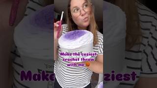 CHUNKY CROCHET THROW 💜 #crochet #crochetthrow #crochetersofyoutube