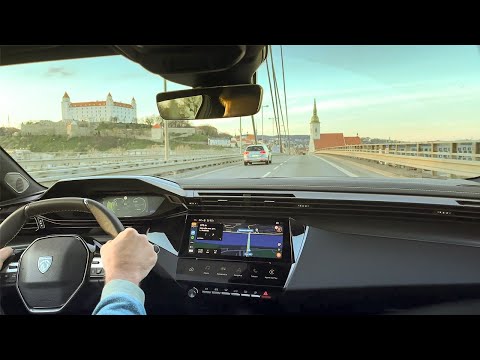 Peugeot E-308 SW 2024⚡100% electric || ASMR POV Sunset Highway and City Drive