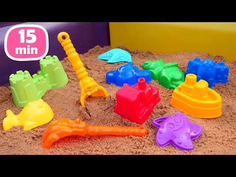 Песочница - Лепим машинки из песка! Игры для детей на улице