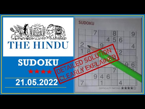 How to Solve 4 Star Hindu  Sudoku May 21, 2022 -  Step By Step Solution