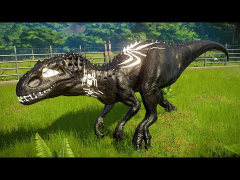 Venom Indominus Rex (I-REX) Superhero Dinosaur Hunting Found Jurassic World Evolution