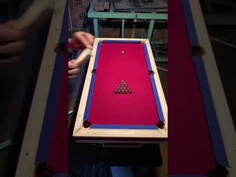 Homemade mini pool table, marbles