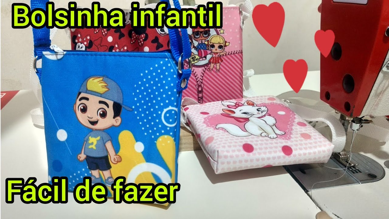 Como fazer bolsinha infantil personalizada tiracolo- handbag-diy