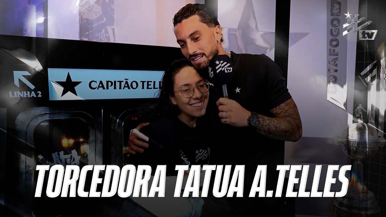VÍDEO | Torcedora do Botafogo faz tatuagem com autógrafo de ídolo Alex Telles