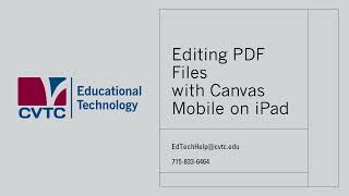 Editing PDF files with Canvas Mobile on an iPad