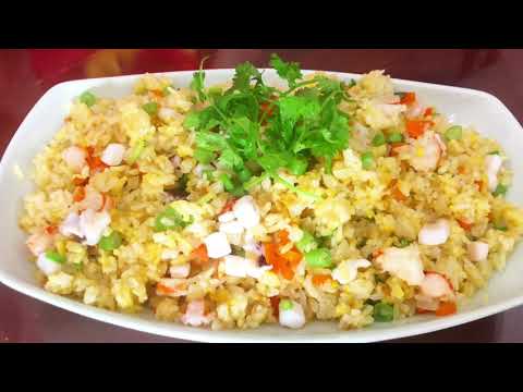 CƠM CHIÊN HẢI SẢN - Bí quyết chiên cơm ngon - Bếp Vợ Đậu
