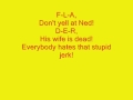 Everyone hates Ned Flanders with lyrics 