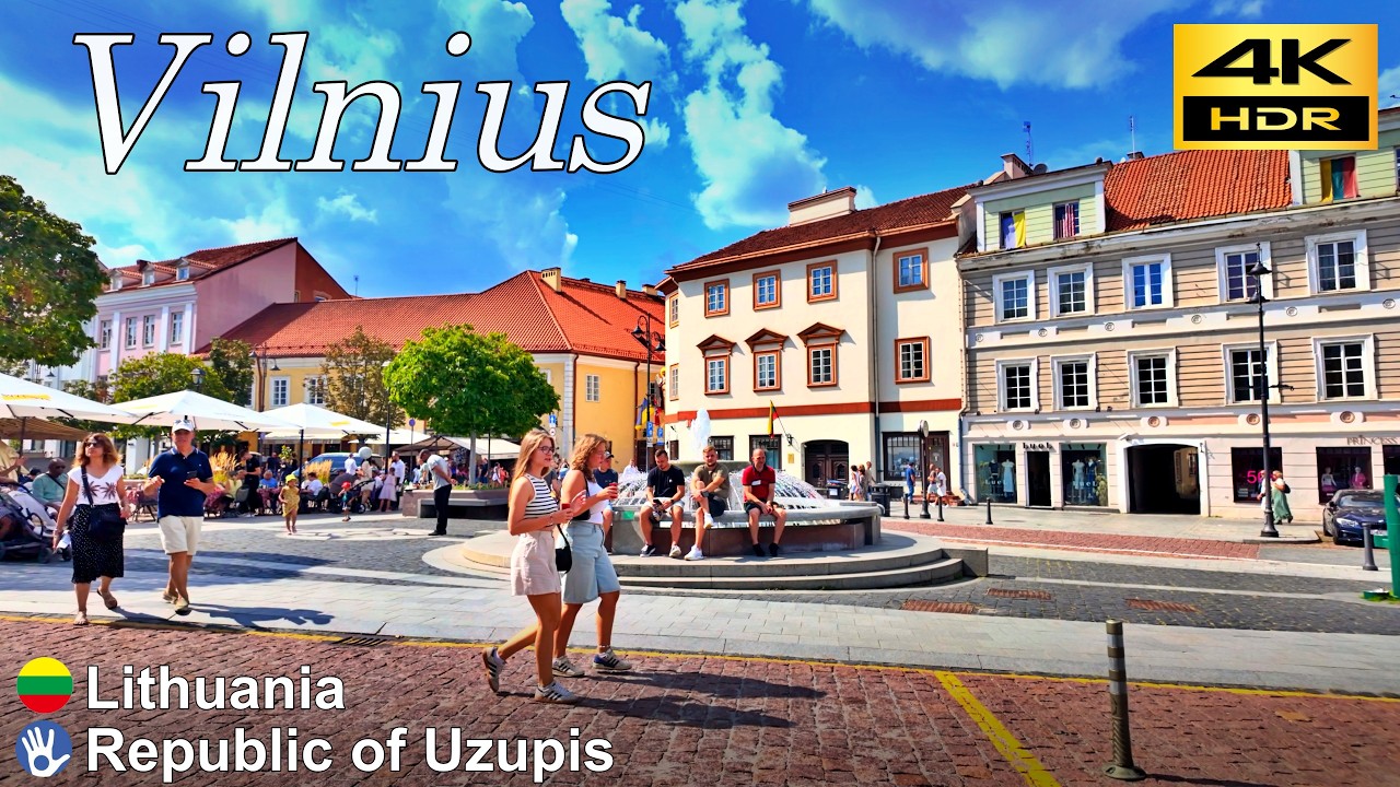 Immersive street-level walking tour through Vilnius, Lithuania, showcasing authentic urban landscapes, local architecture, and the vibrant atmosphere of the city's neighborhoods