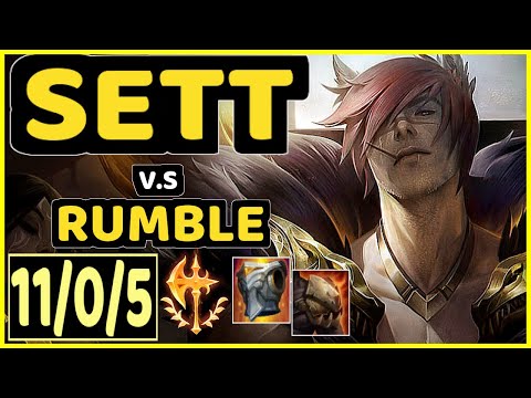 TAY (SETT) vs RUMBLE - 11/0/5 KDA TOP CHALLENGER GAMEPLAY - BR