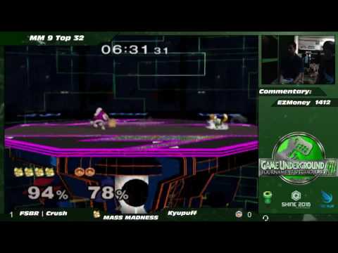 Mass Madness 9 SSBM - Crush (Fox) vs. Kyu Puff (Ice Climbers) - Melee WQF