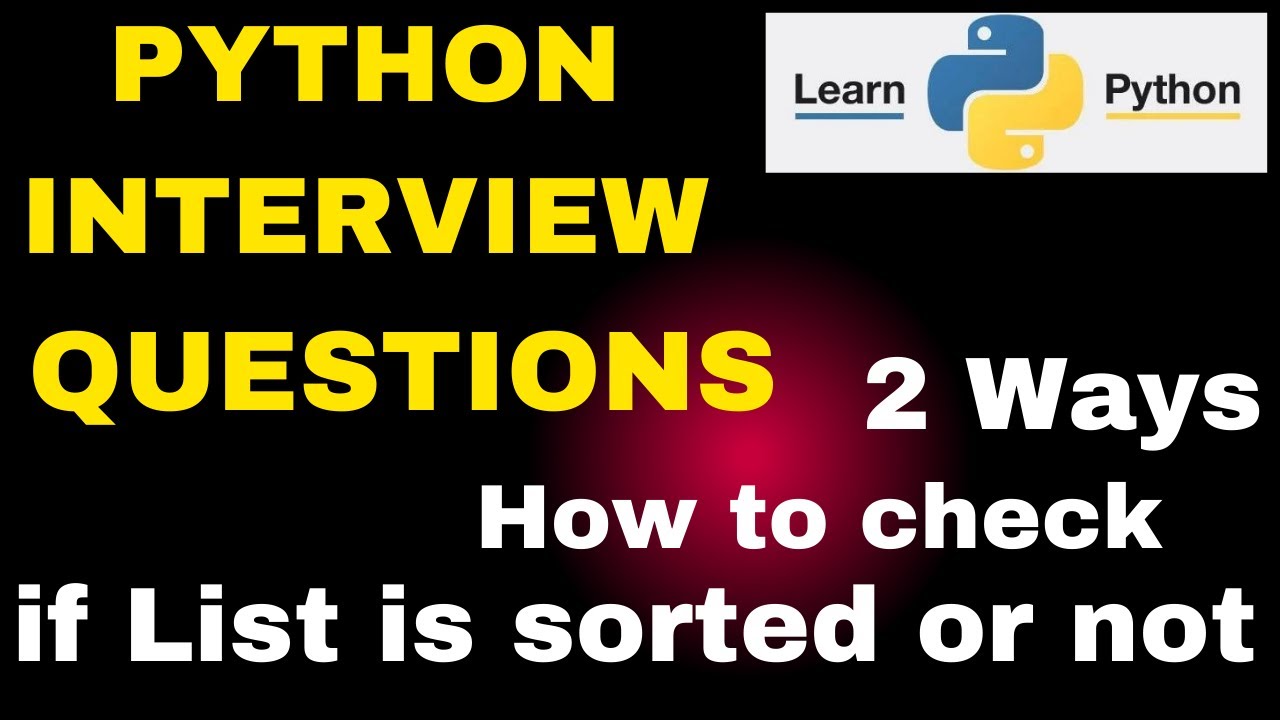 Check if List is Sorted or not in Python | TOP Python Interview Questions | Data Coders | Python