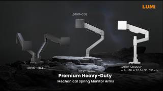 Premium Heavy-DutyMechanical Spring Monitor Arms | LDT107 Series | LUMI