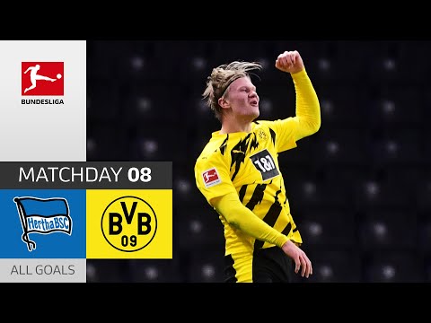 4 Goals! Golden Boy Haaland Unstoppable | Hertha Berlin - Borussia Dortmund | 2-5 | All Goals | MD 8