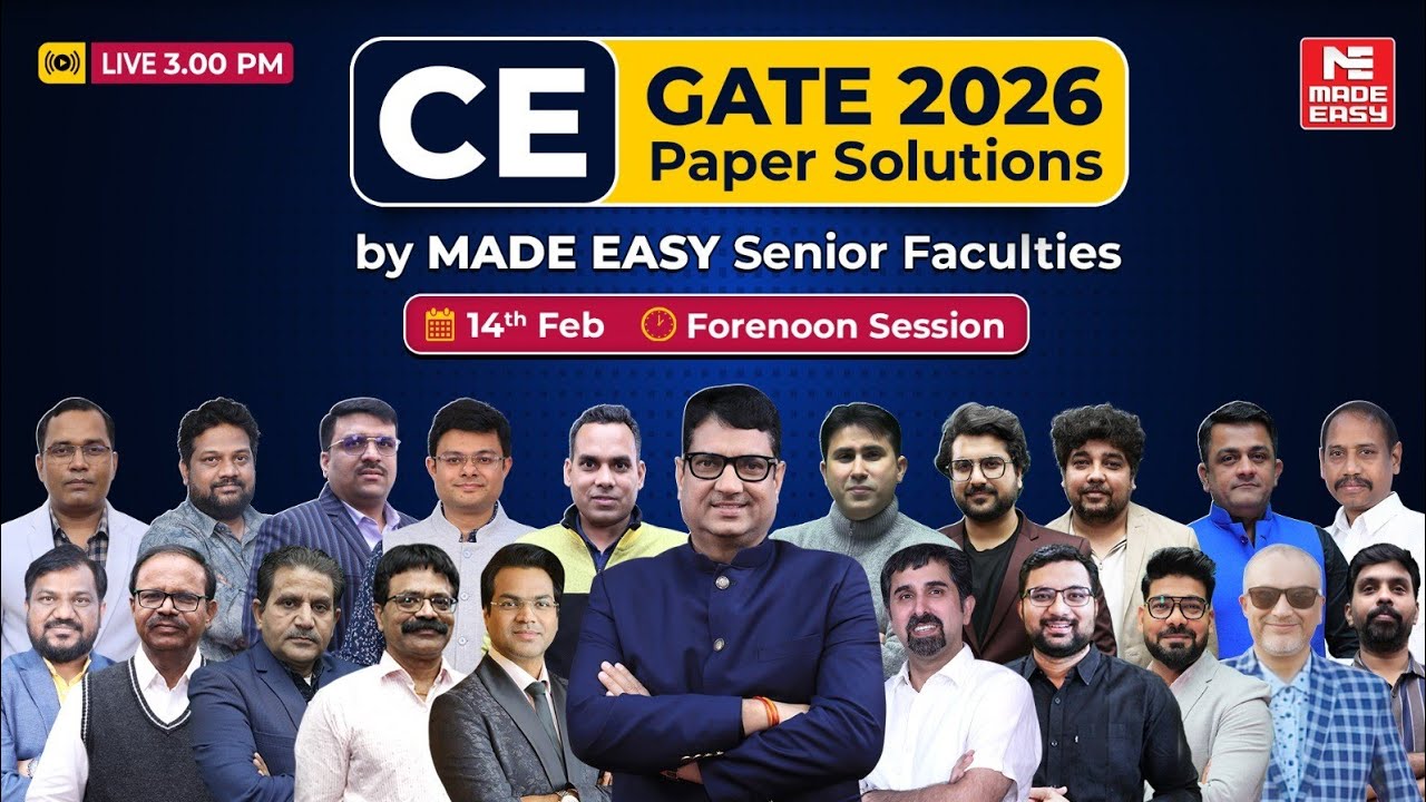 GATE 2026 First Shift Civil Engineering Paper Solutions | Question Paper Full Analysis by MADE EASY