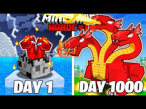 FoZo Movies - I Survived 1000 Days As A FIRE HYDRA in HARDCORE Minecraft! (Full Story)