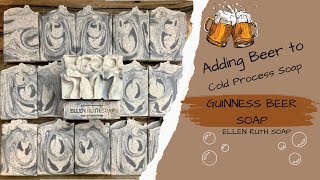 Making 🍺 GUINNESS BEER 🍻 Cold Process Soap w/ In The Pot Swirl (ITPS) | Ellen Ruth Soap