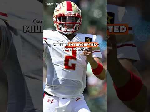DJ Miller makes history in the UFL with 2 interceptions in one game, proving his potential!