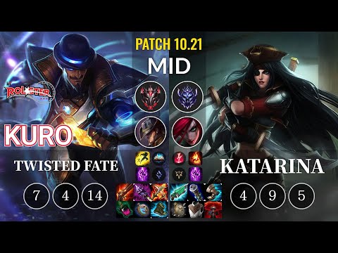 KT Kuro Twisted Fate vs Katarina Mid - KR Patch 10.21