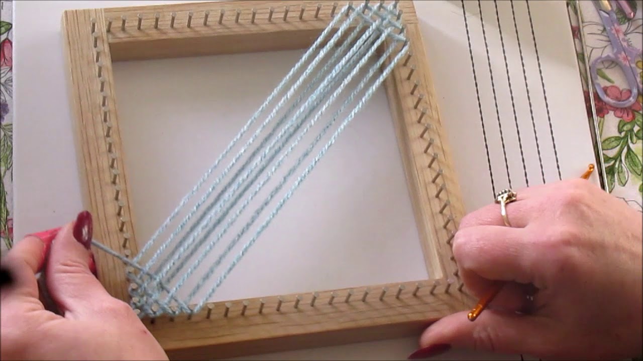 Beginners Tutorial. Weaving your first square with a Pin Loom.