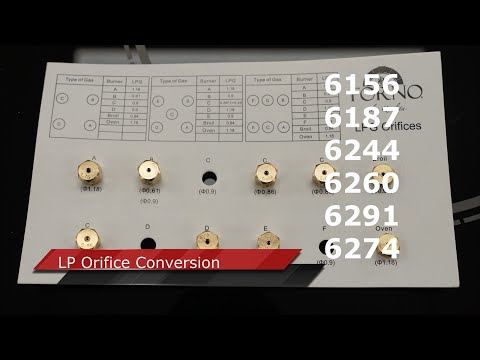 Frono: Cooktop Burners NG to LP Conversion (New) Models: 6156,6187,6197, 6244, 6260, 6291,6274, 6277