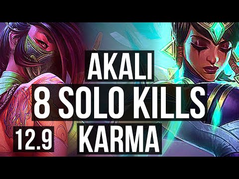AKALI vs KARMA (TOP) | 8 solo kills, 600+ games, 1.0M mastery | BR Master | 12.9