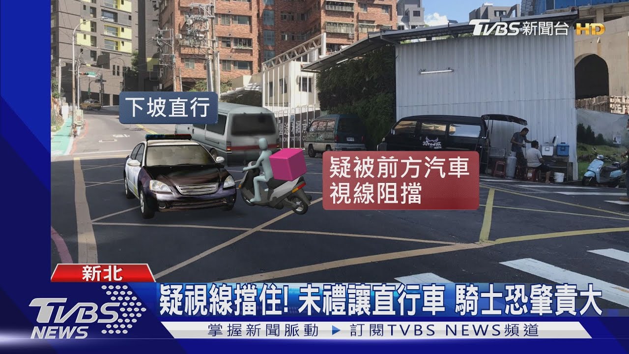 驚悚！值勤警車撞左轉外送員　人車噴飛