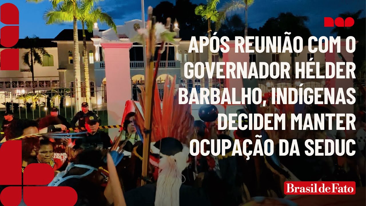 Após reunião com o governador Hélder Barbalho, indígenas decidem manter ocupação da Seduc