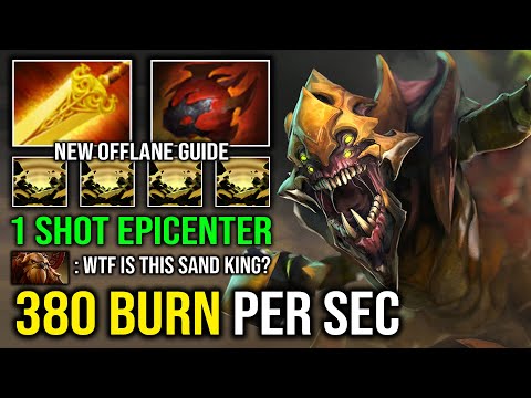 WTF 380 Burn Per Sec Radiance Epicenter Burst Damage - NEW Offlane Sand King Guide Dota 2