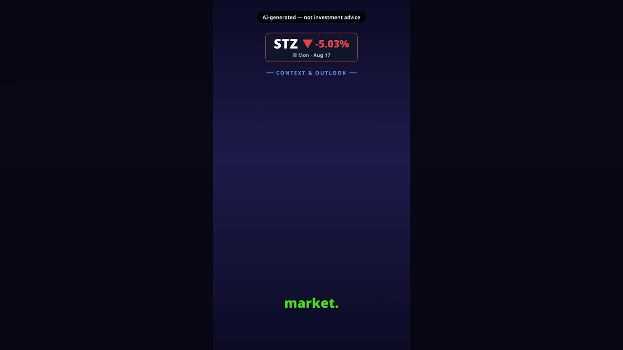 Why Is Constellation Brands Stock Falling Today? STZ -5.03% (Aug 17)